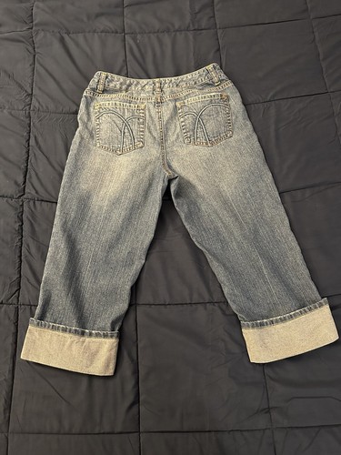 Liz Claiborne jeans women 10 Petite Capri Light Wash Faded - Picture 6 of 11