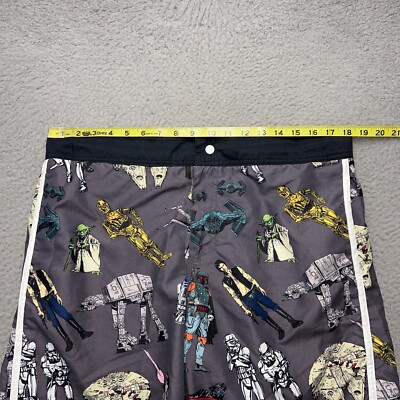 Star Wars Swimming Trunks Mens Large Gray Hans Solo Yoda