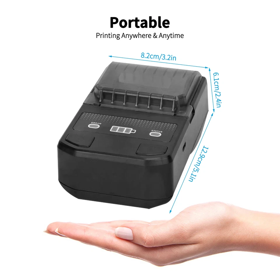 Portable 58mm Thermal Label Maker Wireless BT Mini Label Printer Barcode Printer - Image 3 of 4