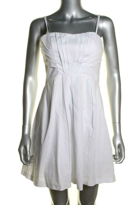 BCX Junior Girl's Corset Sundress Dress Solid White Pleat Size 5 Lined NWOT
