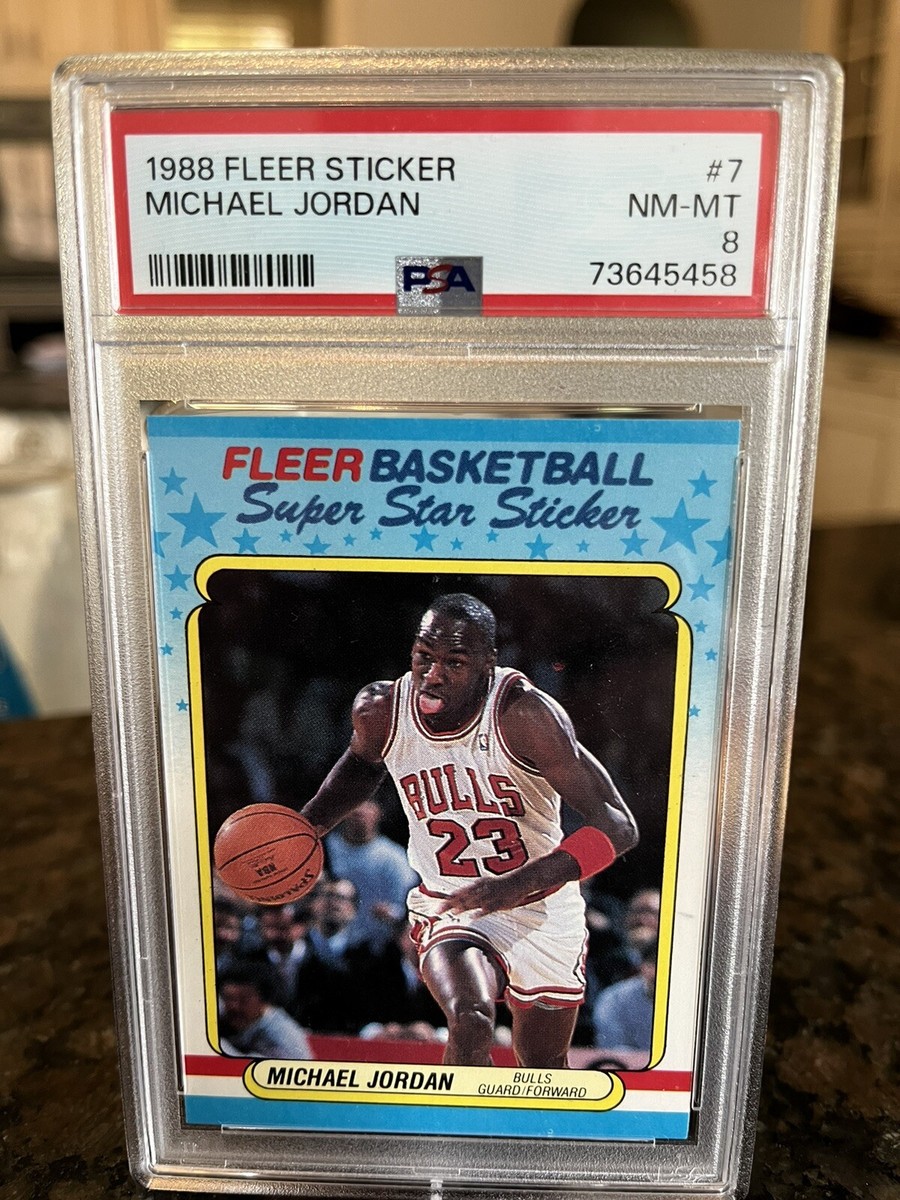 1988 Fleer Basketball Sticker #7 Michael Jordan Psa 8 VERY