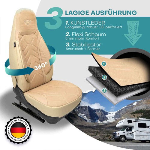 Wohnmobil Sitzbezüge passend für Roller Team 892 (Beige) - Bild 2 von 12
