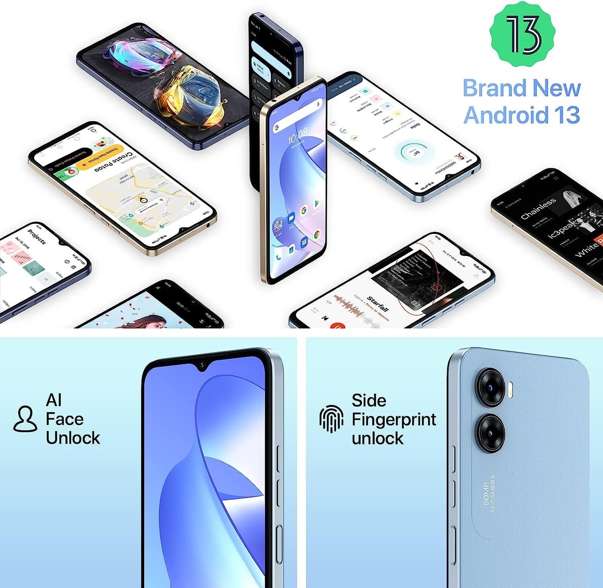 UMIDIGI G3 Max 8GB+128GB ミッドナイトブルー UMIDIGI G3 MAX 6.6