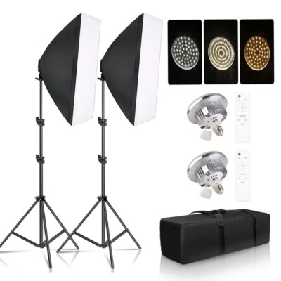 Soft box Lighting Kit Professional Photography Soft box 2Pcs Socket Light