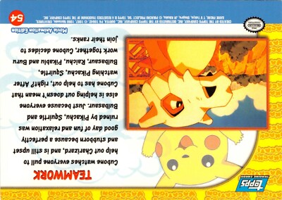 TEAMWORK #54 - BLUE LOGO - NON-HOLO - Topps POKEMON CARD - NM/LP | eBay