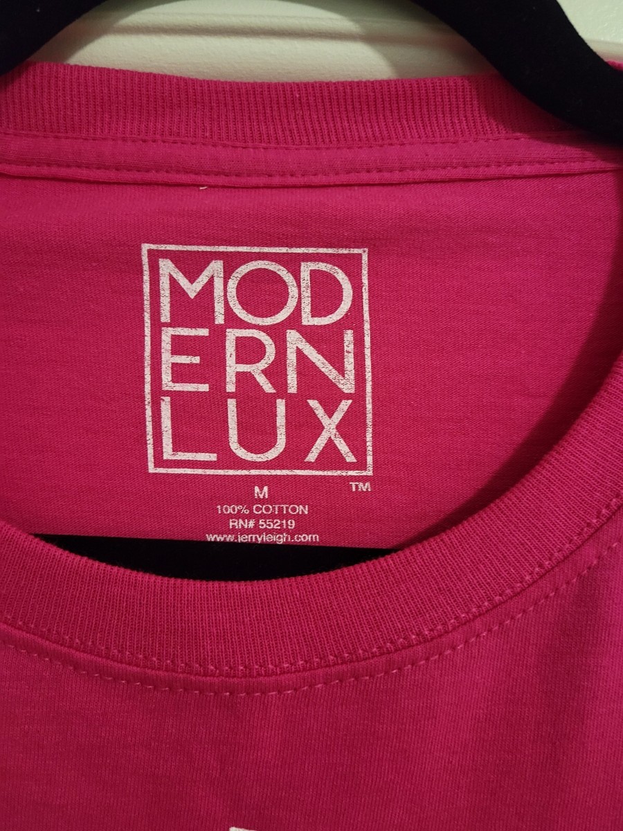 かず。 Modern Lux Medium T-Shirt Womens Pink & White L Sleeves BNWT $30