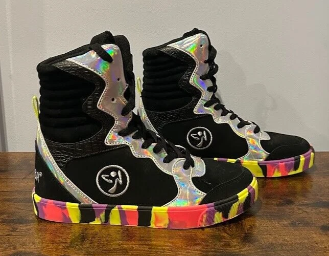 ZUMBA Street Elevate HIGH TOP SHOES TRAINERS Boots DANCE FITNESS Lace-up Size 8 - Image 4 of 4