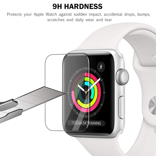 For Apple Watch Series 7 8 9 45mm/41mm Tempered Glass Screen Protector+Soft Case - Picture 4 of 9