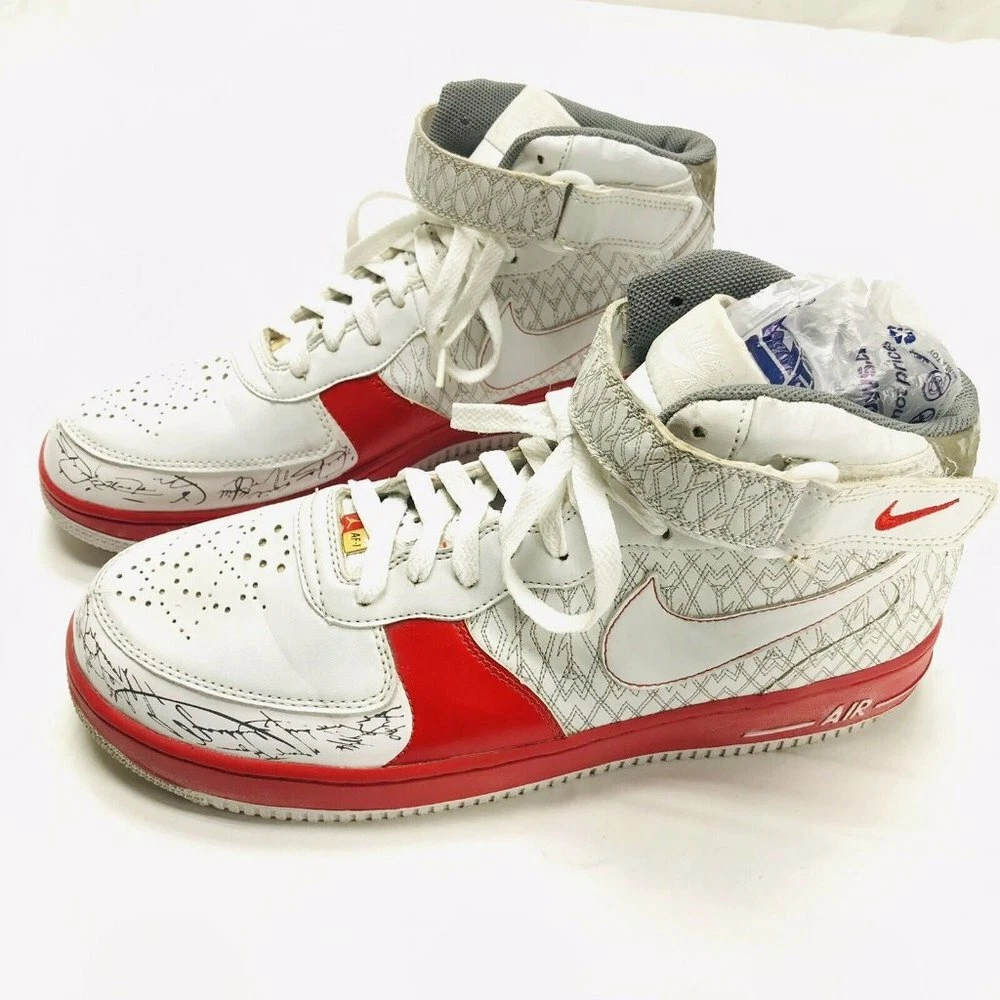 Nike air force cheap 1 white red jordan