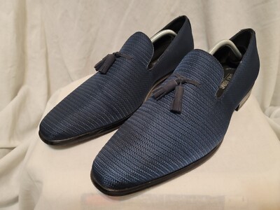 Stacy Adams Men\'s Tazewell Plain Toe Tassel Slip-on  Navy Blue Loafers Size-12W Stacy Adams Mens Tazewell Tassel Slip-On Loafer Navy 9  main image 4