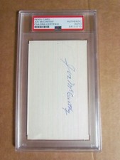 Joe McCarthy Signed Index Card PSA Certified Encapsulated 