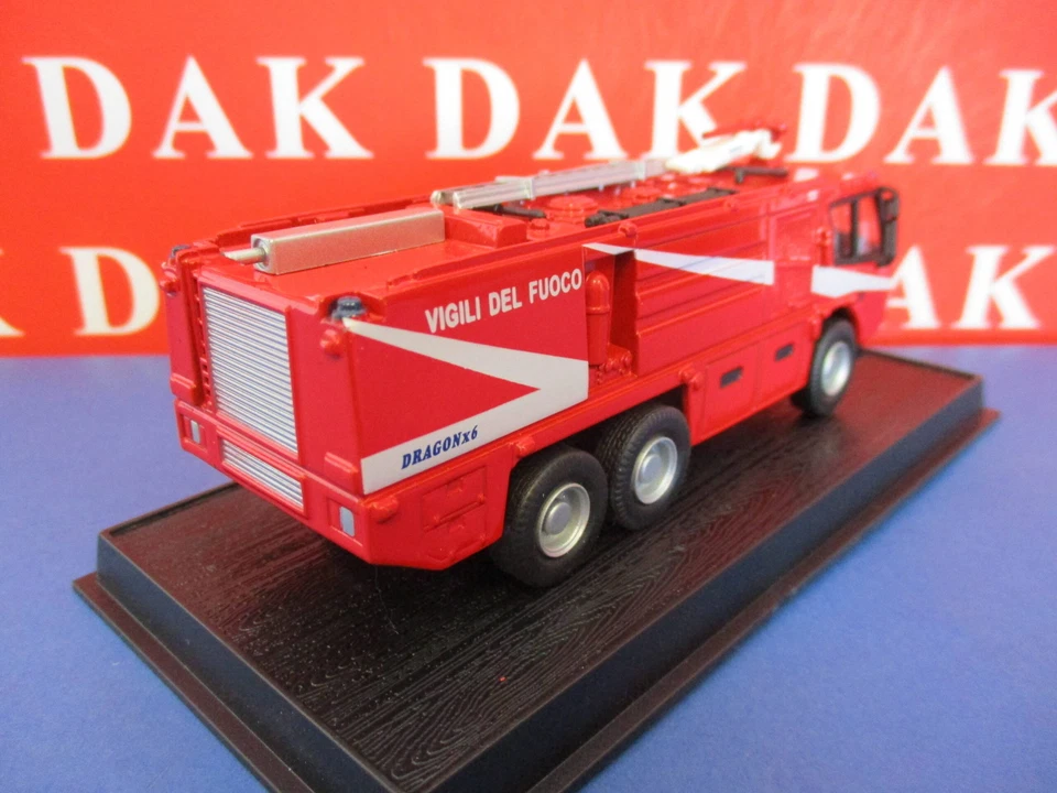 Die cast 1/80 Modellino Camion Pompieri Iveco Magirus Air Crash Dragon x6 TA red - Immagine 3 di 3