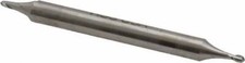 Made in USA 1/16" Diam, 3/32" LOC, 2 Flute High Speed Steel Ball End Mill Dou...