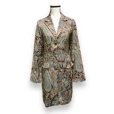 Vntg Charlotte Russe Bracade Coat Sz S Multi Paisley Tapestry Edwardian Goth