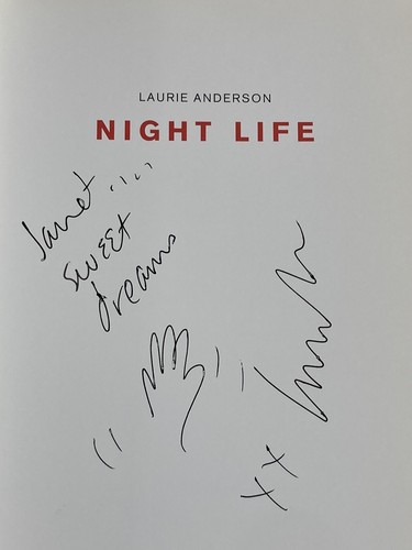 Night Life SIGNED by Laurie Anderson 2006 Hardcover RARE! - Picture 2 of 9
