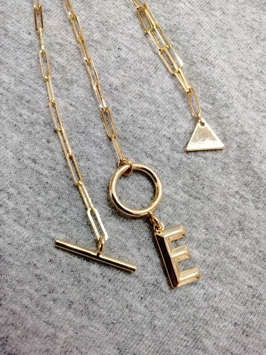 Serefina Anthropologie Chain Link Monogram Necklace NWT Serefina