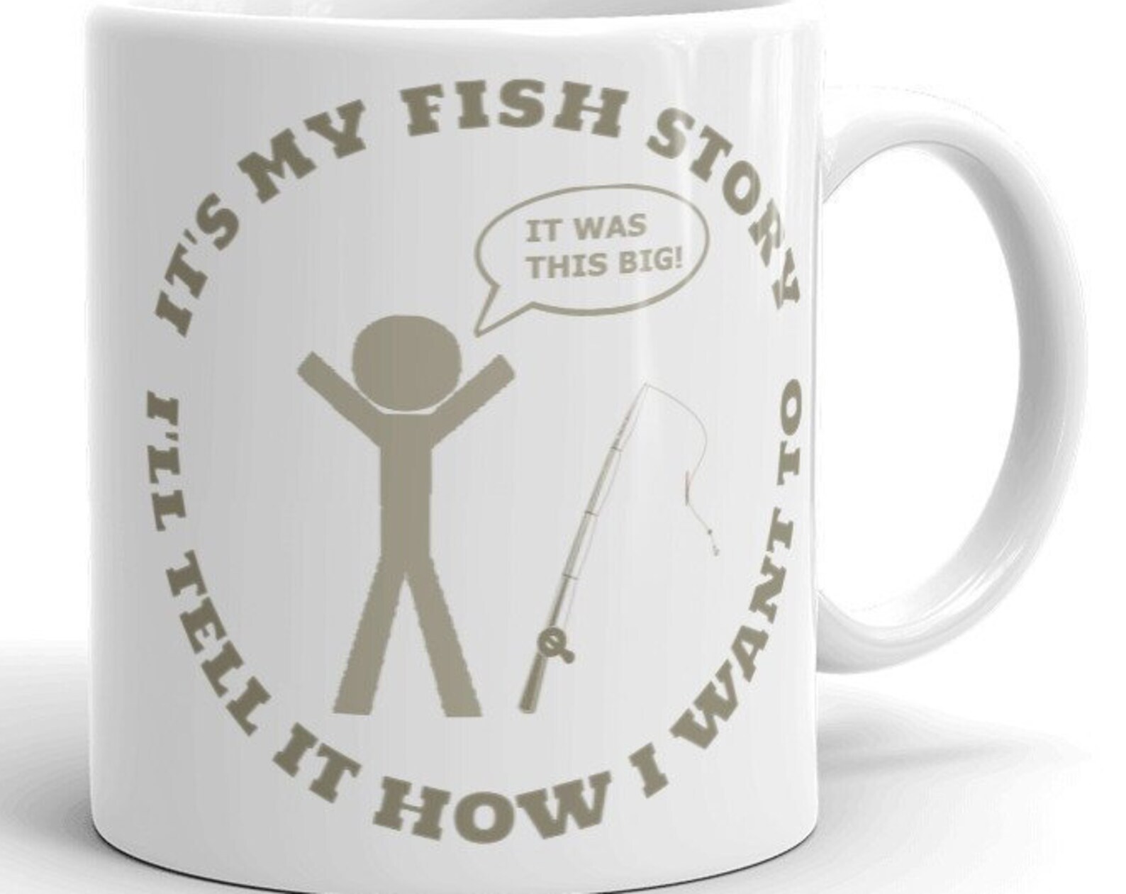 Funny Fishing Coffee Mug with My Fish Story Design