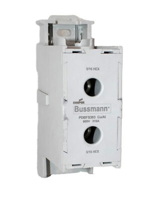 Bussmann PDBFS303 Power Distribution Block 600V 310A 200KA DIN rail Terminal Con