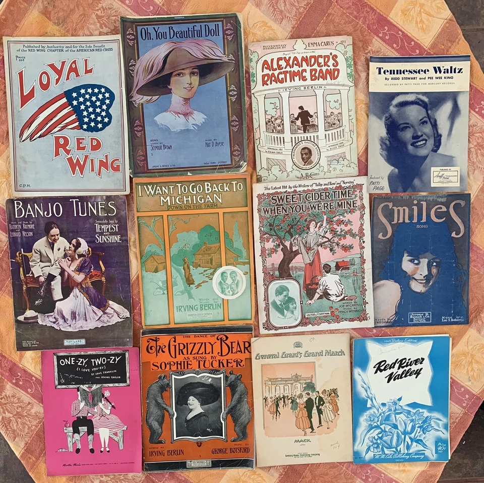Lot Of 53 Vintage Antique Sheet Music Huge Assorted Mix Ragtime Country Berlin  - Image 2 of 4