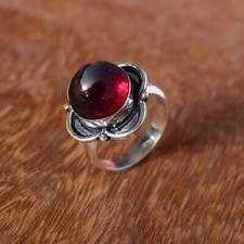 Mozambique Garnet Gemstone 925 Sterling Silver Ring Spacial Person Gift Jewelry