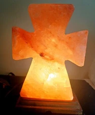 XL Himalayan Salt Lamp Cross Decor Large Salt Light Natural Salt Stone 8 lbs 
