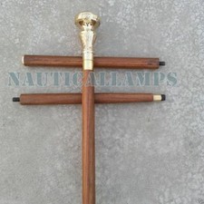 Nautical Solid Brass Head Handle Wooden Walking Cane Stick Antique Style Gift