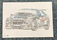 2021 BTCC Gordon Shedden No.52 Halfords Racing w/ Cataclean Word Art ~ A4 Poster