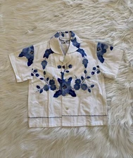 Bode New Sun Pansy Kids Shirt Button Up Embroidered Floral One Size