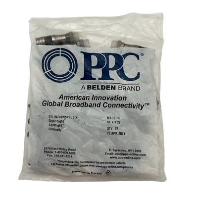 Pack Of 25 PPC BELDEN EX11N716PLUS Coaxial Compression Connectors Indoor Outdoor