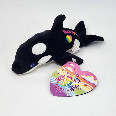 NEW VINTAGE 1998 LISA FRANK MAX SPLASH ORCA BEANIE STUFFED ANIMAL