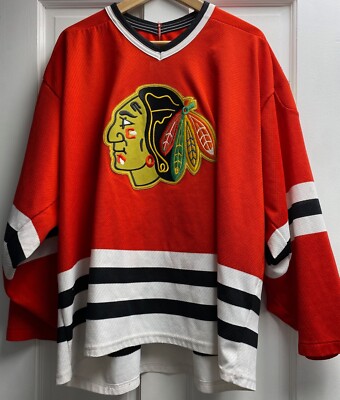 Vintage Maska NHL Chicago Blackhawks Blank Red Jersey Size XL