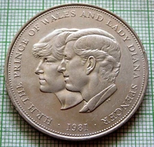 GREAT BRITAIN 1981 CROWN, ROYAL WEDDING PRINCE CHARLES & LADY DIANA SPENCER, UNC