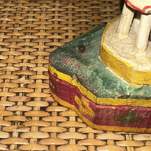 Vintage French Provincial Lion Handmade Wooden Secret Box Incense Boho Red Green - Picture 9 of 20