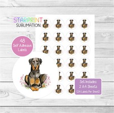 Dobermann (Black) Stickers/Labels For Envelope Seals/Party Bags/Gifts/Labelling