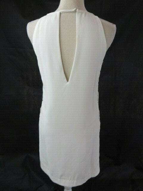 Parker White Sleeveless Dress Lace-Up Look Sides Size XS | eBay