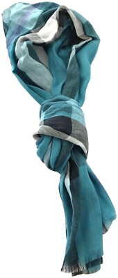 NWT BURBERRY GIANT EXPLODED CRINKLE LINEN CHECK LARGE SCARF WRAP MADE IN ITALY