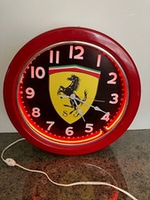 16 Ferrari Neon Advertising Clock Man Cave Garage Decor Usa Made 110v