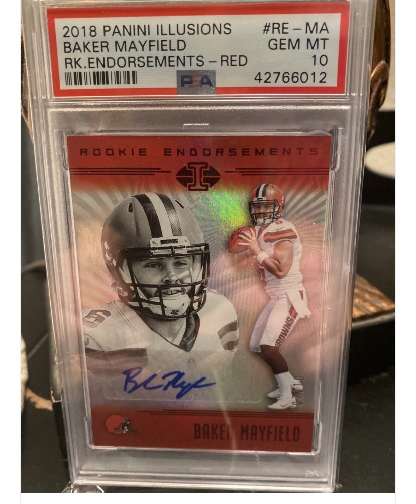 Baker Mayfield Panini Illusions Rookie Endorsements #REMA Red