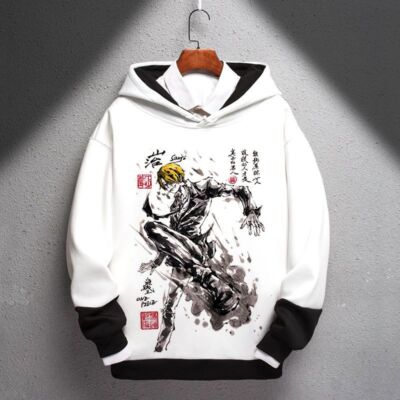 CHLOBLOM Anime Cosplay Kostüm Neuheit Hoodie 3D Druck Pullover Sweatshirt, Dunkelgrün, L