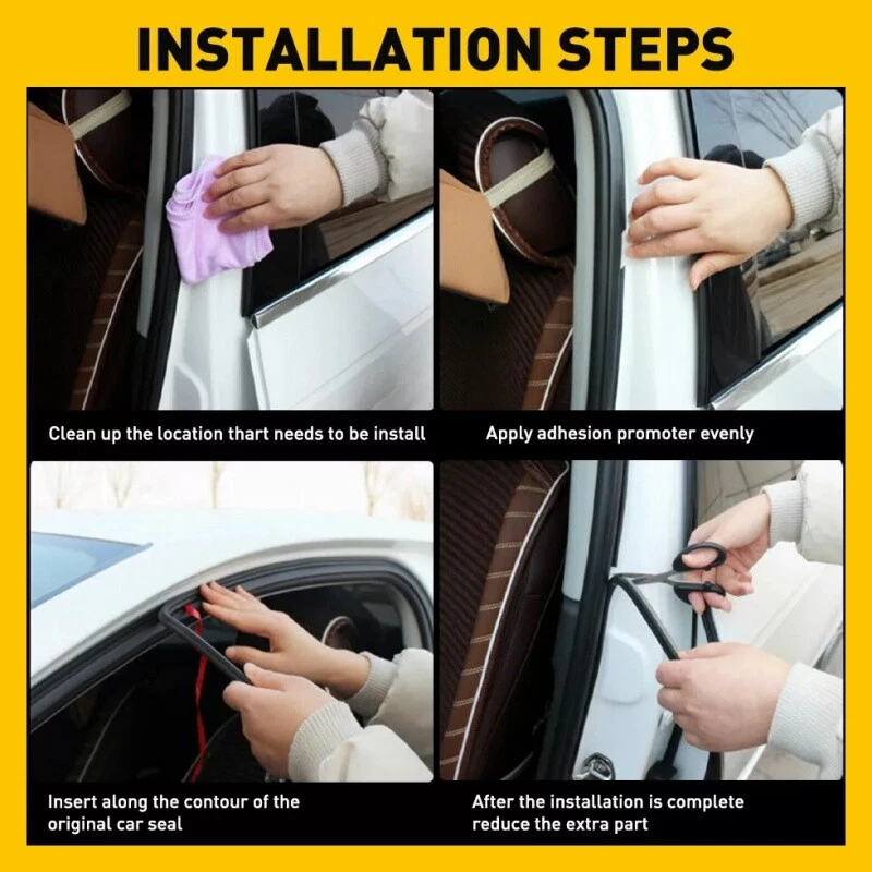 Tira de sellado de goma para automóvil de 52,5 pies moldura borde de puerta cerradura protector tira climática Foto 4 de 4