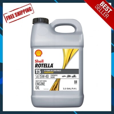 Shell Rotella T5 15w-40 Synthetic Blend Diesel Engine Oil 2.5 Gal 