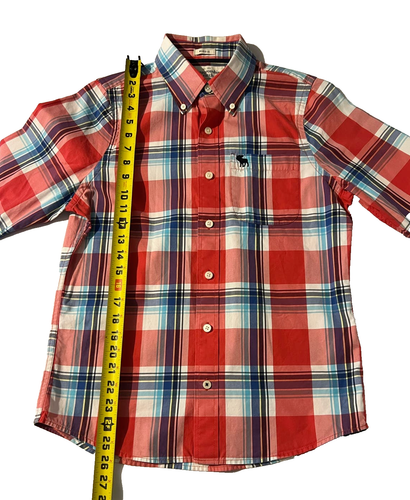 ABERCROMBIE & FITCH Men's Plaid Button Front Shirt Muscle 100% Cotton Size S - Picture 7 of 9