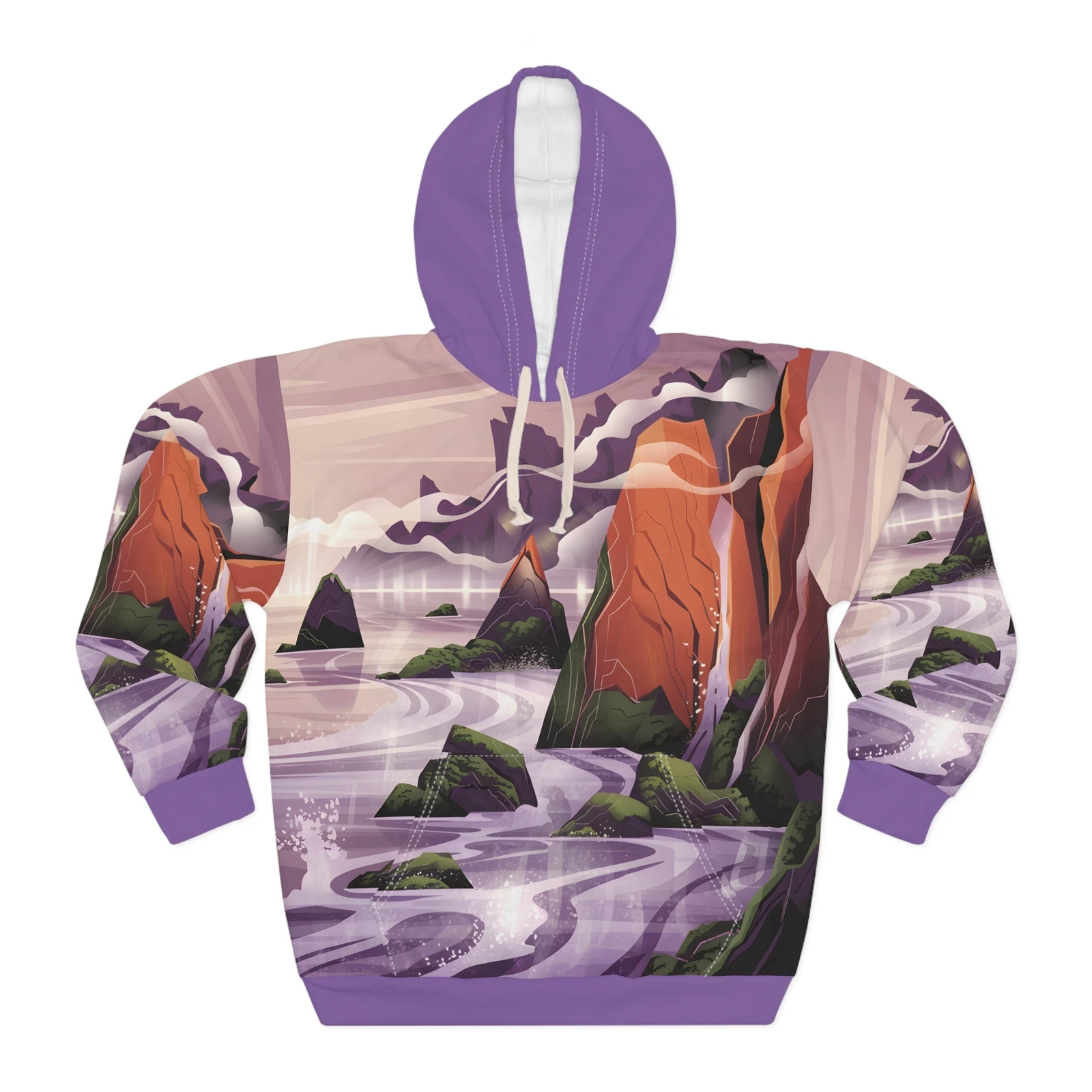 Muted Bay All-Over Print Hoodie Outdoor Apparel Travel Wear National Park Unisex