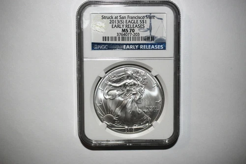 #A28/33,Silver Eagle,Early Release MS70 2013S  NGC