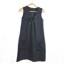 CROSSROADS Womens Dress Size 8 Black Stretch Sleeveless V-Neck A-line