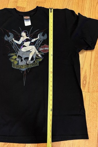 T-shirt Harley Davidson Pin Up ragazza e metallo caldo taglia 2XL nero ~ Pittsburgh PA - Foto 9 di 10
