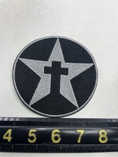 Christian Cross Inside A Star Patch T177