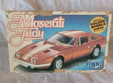 Nos Vintage Mpc Maserati Indy 132 Model Kit W Driver Golden Wheels 1982