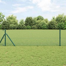 WALPLUS Welded Wire Fence with 7 Posts Green 0,8x10 m Steel