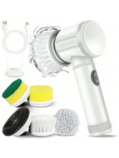 New Cordless Spin Scrubber Electric Rechargeable 5 in 1 Brush Heads for Bathroom